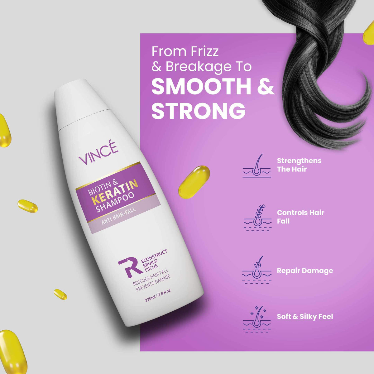 Vincé Professional Hair Therapy Trio – 3-in-1 Complete Care Bundle (Pack of 3)