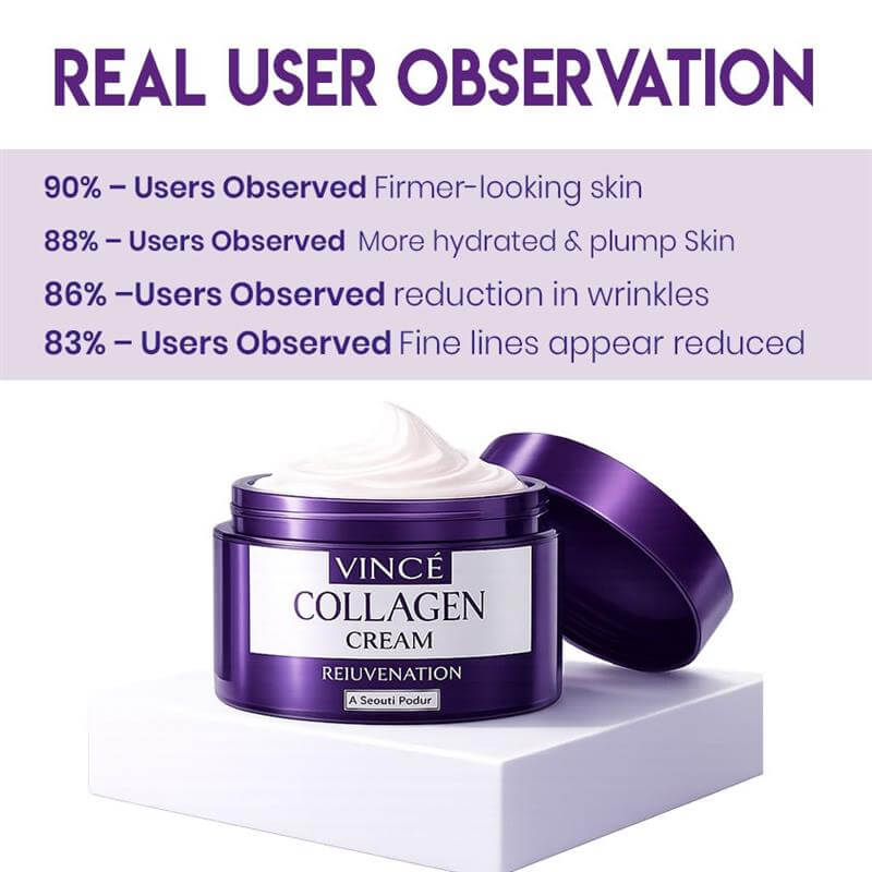Vincé Collagen Rejuvenation Cream – Anti-Aging, Firming & Plumping Moisturizer for Wrinkles & Fine Lines (50ml)