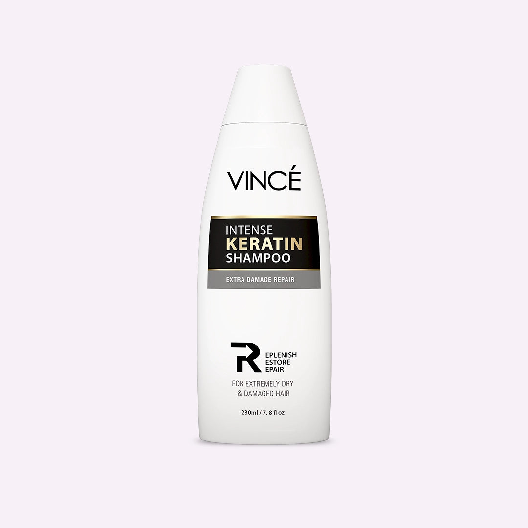 Vincé Intense Keratin Shampoo for Extremely Dry & Damaged Hair – Anti-Frizz & Deep Repair (230ml)