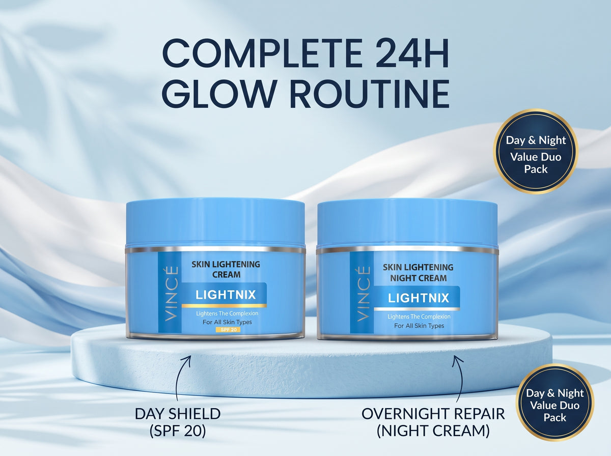 Vincé Lightnix Skin Lightening Day & Night Cream – Complete Glow Routine