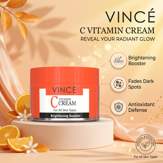 Vincé Vitamin C Cream – Brightening Booster, Radiant Glow & Dark Spot Corrector (50ml)