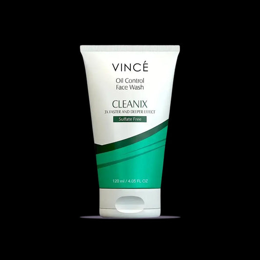 Vincé Cleanix Oil Control Face Wash with Salicylic Acid – 3X Faster Deep Cleanser for Oily & Acne-Prone Skin (120ml)