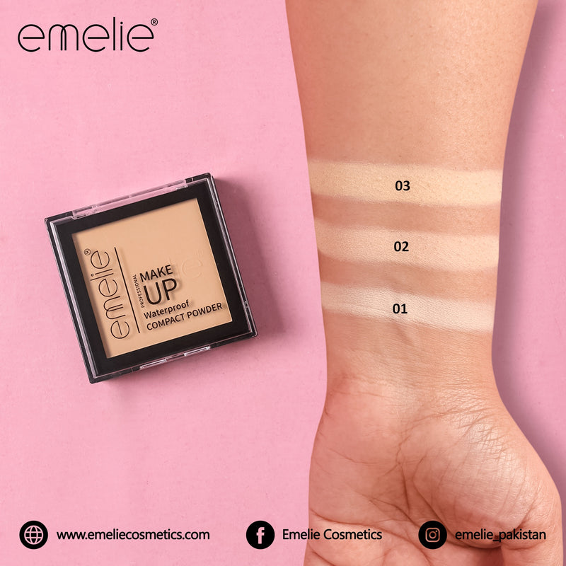 Emelie Make Up Waterproof Compact Powder – Oil Control & Matte Finish