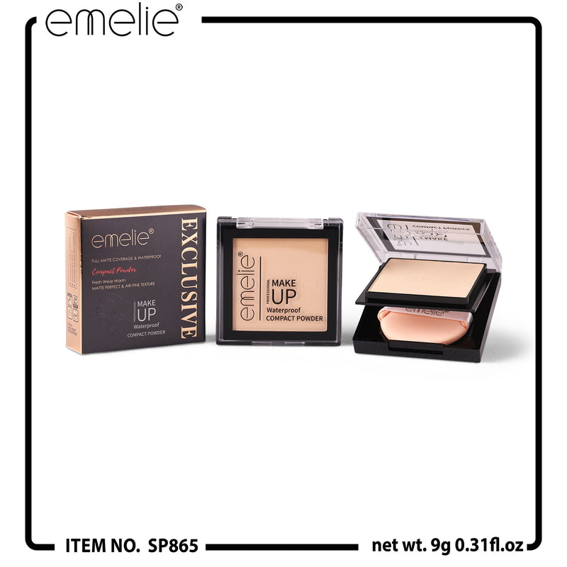 Emelie Make Up Waterproof Compact Powder – Oil Control & Matte Finish