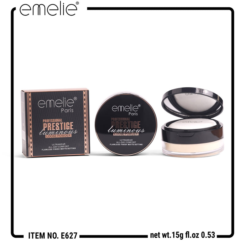 Emelie Professional Prestige Luminous Loose Powder – Ultrawear Flawless Matte Setting Powder