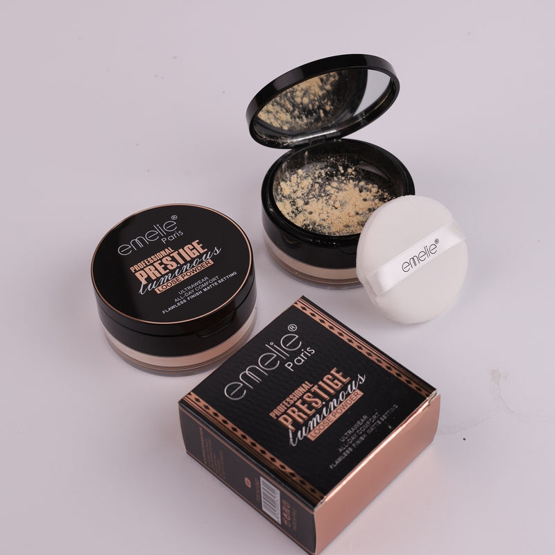 Emelie Professional Prestige Luminous Loose Powder – Ultrawear Flawless Matte Setting Powder