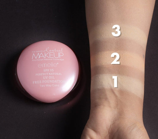 Emelie Fix Makeup Control Two Way Cake Foundation SPF 35 – Oil-Free Pro Finish
