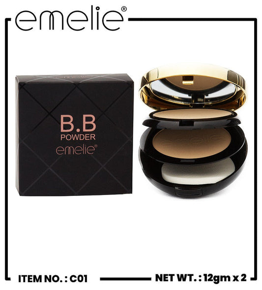 Emelie Luxury B.B Powder 2-in-1 Compact – Double Layer Flawless Matte Finish