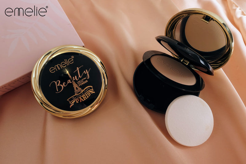 Emelie Beauty Paris Long Lasting Pressed Powder – Double Pan Gold Edition Compact