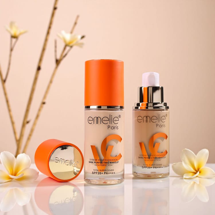 Emelie Paris VC Extreme Wear Liquid Foundation SPF 20+ – Skin Perfecting High Coverage (40ml)