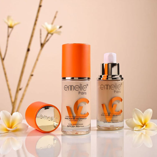 Emelie Paris VC Extreme Wear Liquid Foundation SPF 20+ – Skin Perfecting High Coverage (40ml)