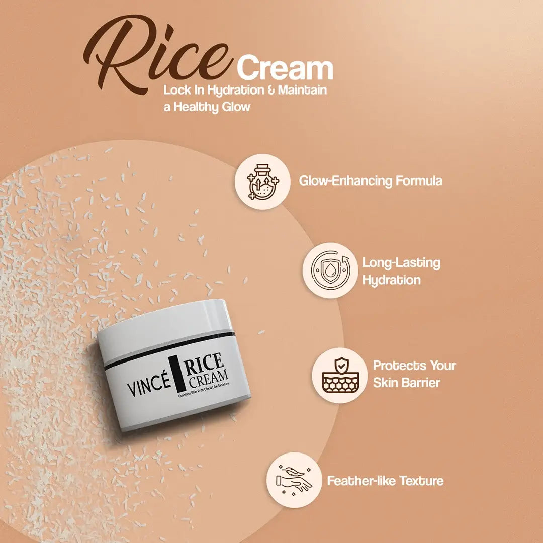 Vincé Rice Cream – Cloud-Like Barrier Repair, Deep Hydration & Glass Skin Glow (50ml)