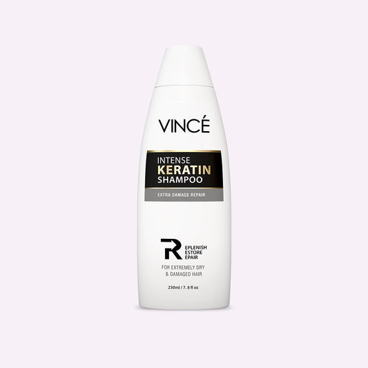 Vincé Intense Keratin Shampoo for Extremely Dry & Damaged Hair – Anti-Frizz & Deep Repair (230ml)