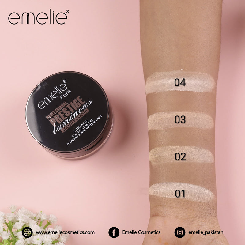 Emelie Professional Prestige Luminous Loose Powder – Ultrawear Flawless Matte Setting Powder